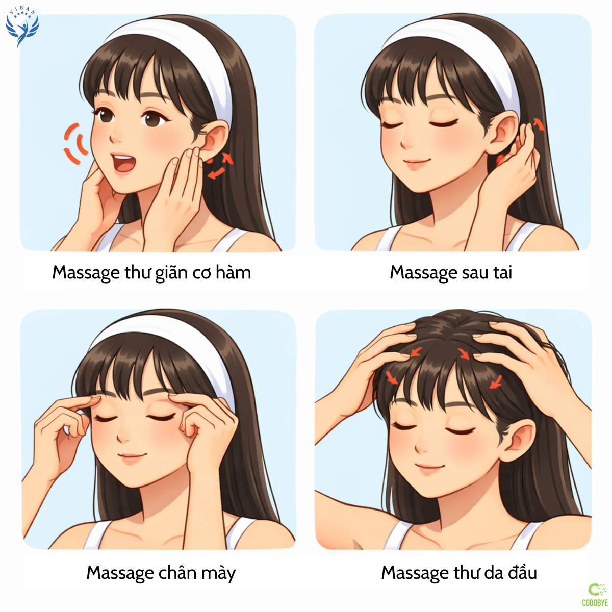 Massage giúp thư giãn cơ mặt